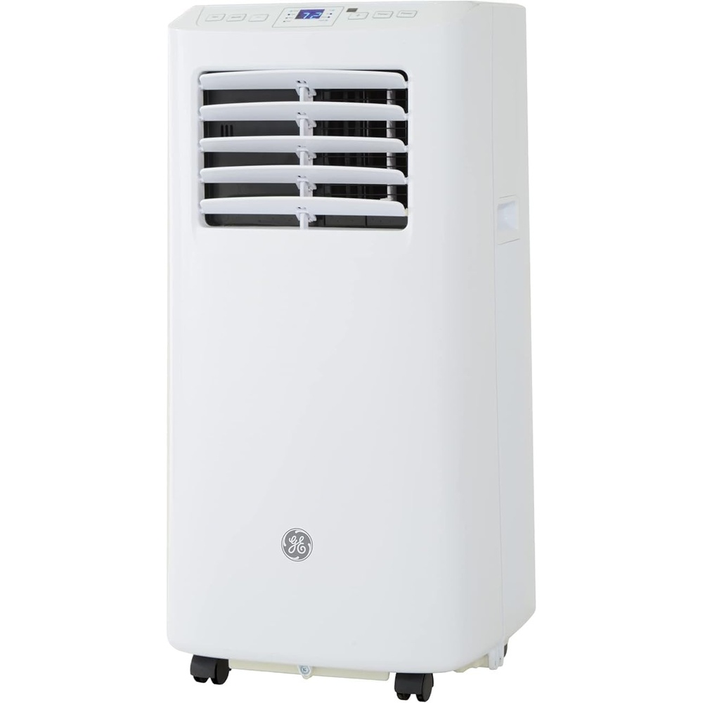 GE 5,000 BTU Portable Air Conditioner for Small Rooms up to 150 Sq Ft, Compact 3-in-1 AC Unit with Dehumidifier & Fan, No-Drain Auto Evaporation, Remote, Ez Install Kit, White(New 5 000 BTU)