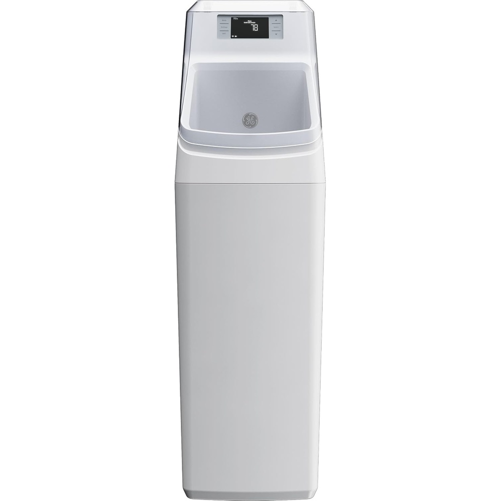 GE Smart Water Softener, 35,000 Grain, Reduce Hard Minerals to Whole House, Built-in WiFi with Water Flow Alerts, Soft Water for Shower, Appliances, and Plumbing, GXSH35W(GXMD30W)