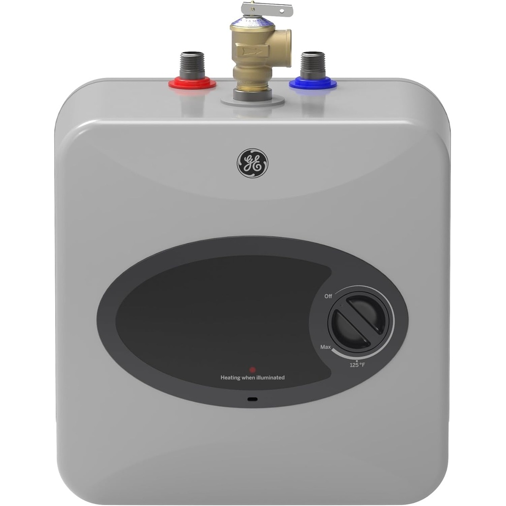 GE Appliances 2.5 Gallon, Versatile Mini Tank Water Heater with Adjustable Thermostat, Easily Installs Under Sink, 120v, GE02P08BAW(2.5 Gallon)