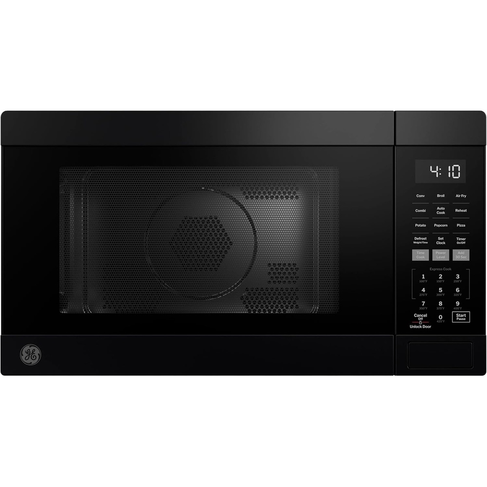 GE 4-in-1 Air Fry Countertop Microwave Oven, 1050 Watt, 1.0 Cu. Ft., White(Black)