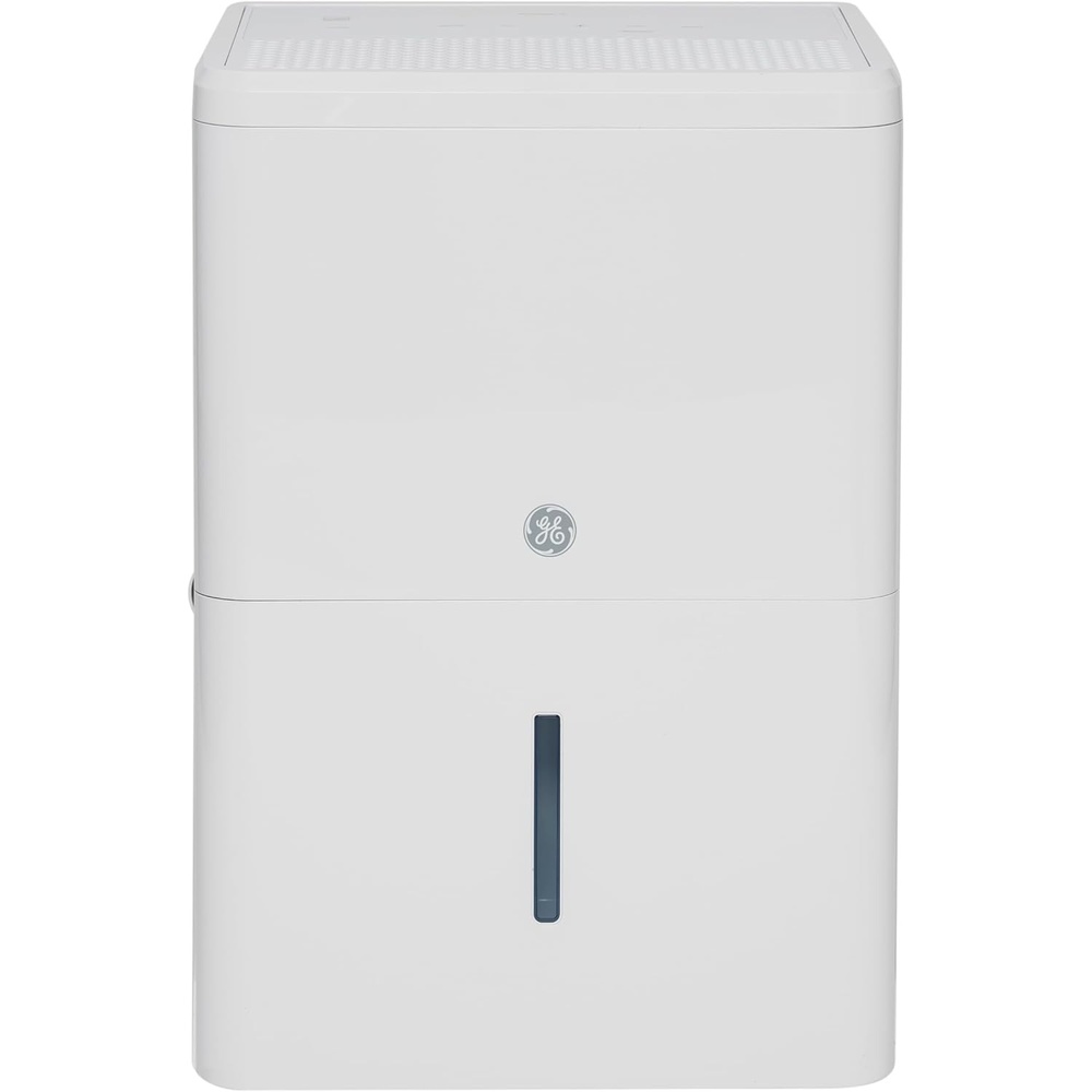 GE Portable Dehumidifier, 50 Pint Daily Output with Built-in Pump and Smart Dry for Wet Spaces Auto or Manual Drainage, Ultra Quiet, Perfect for Basement, Bedroom, Bathrooms, White(35 Pint)