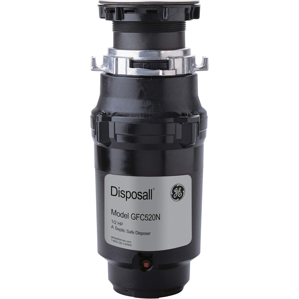 GE Disposall Continuous Feed 1/2 Horsepower Motor Garbage Disposer, Good for Grinding: Cooked Meat, Beans, & Seeds, Easy Install Kit and Power Cord Included, Recommended for 2-4 Person Homes, GFC525N(1/2 HP Non-Corded)