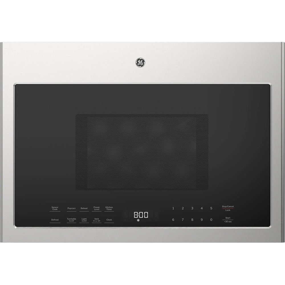 GE 24″ Over-the-Range Microwave, 1.4 Cu. Ft., 1000 Watts, 300 CFM Hood Vent, LED Lighting, Auto Defrost, Installer-Friendly, Stainless Steel, GVMB14S4WSS(Stainless Steel)
