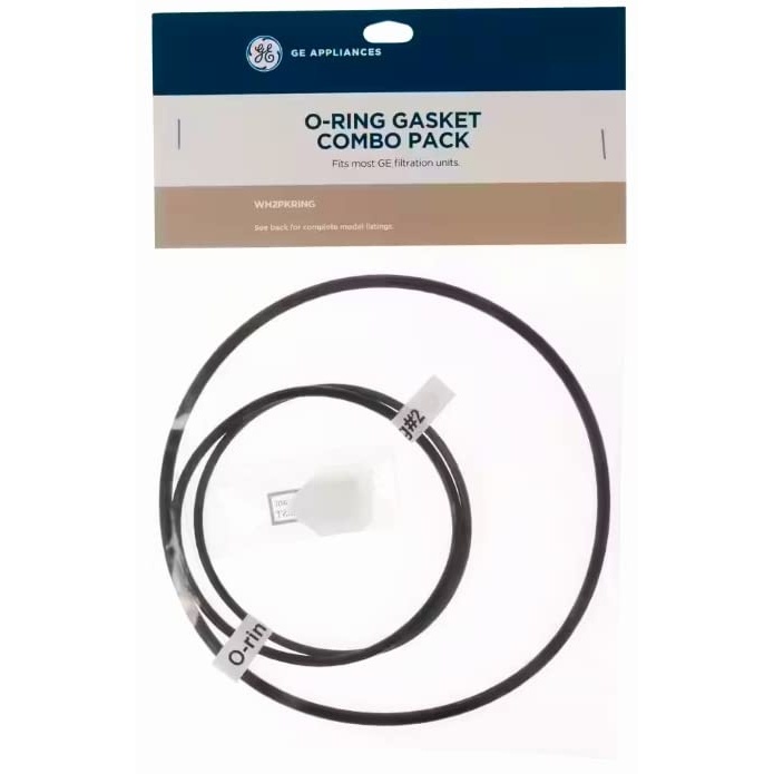 GE Replacement O-Ring for at-Home Water Filtration System | Prevents Liquid from Leaking from Sink & Water Filter System | Includes (1) Ring and (1) Tube of Silicone Lubricant | Black(2 count ( pack of 2))