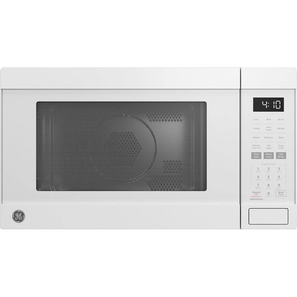 GE 4-in-1 Air Fry Countertop Microwave Oven, 1050 Watt, 1.0 Cu. Ft., White(White)
