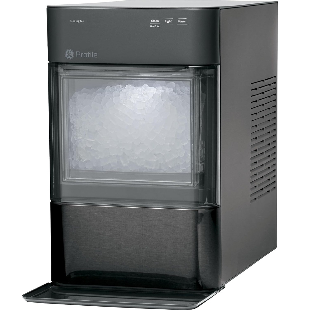 GE Profile Opal 2.0 Side Tank | 0.75 Gallon Water Tank Accessory for Nugget Ice Maker | Allows for 3X More Ice Before Refill | Stainless Steel(Black Stainless)