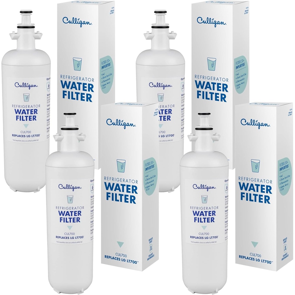 Culligan CUL1000 Refrigerator Water Filter | Replacement for LG Water Filter (LT1000) | Replace Every 6 Months | Pack of 1(Pack of 4)